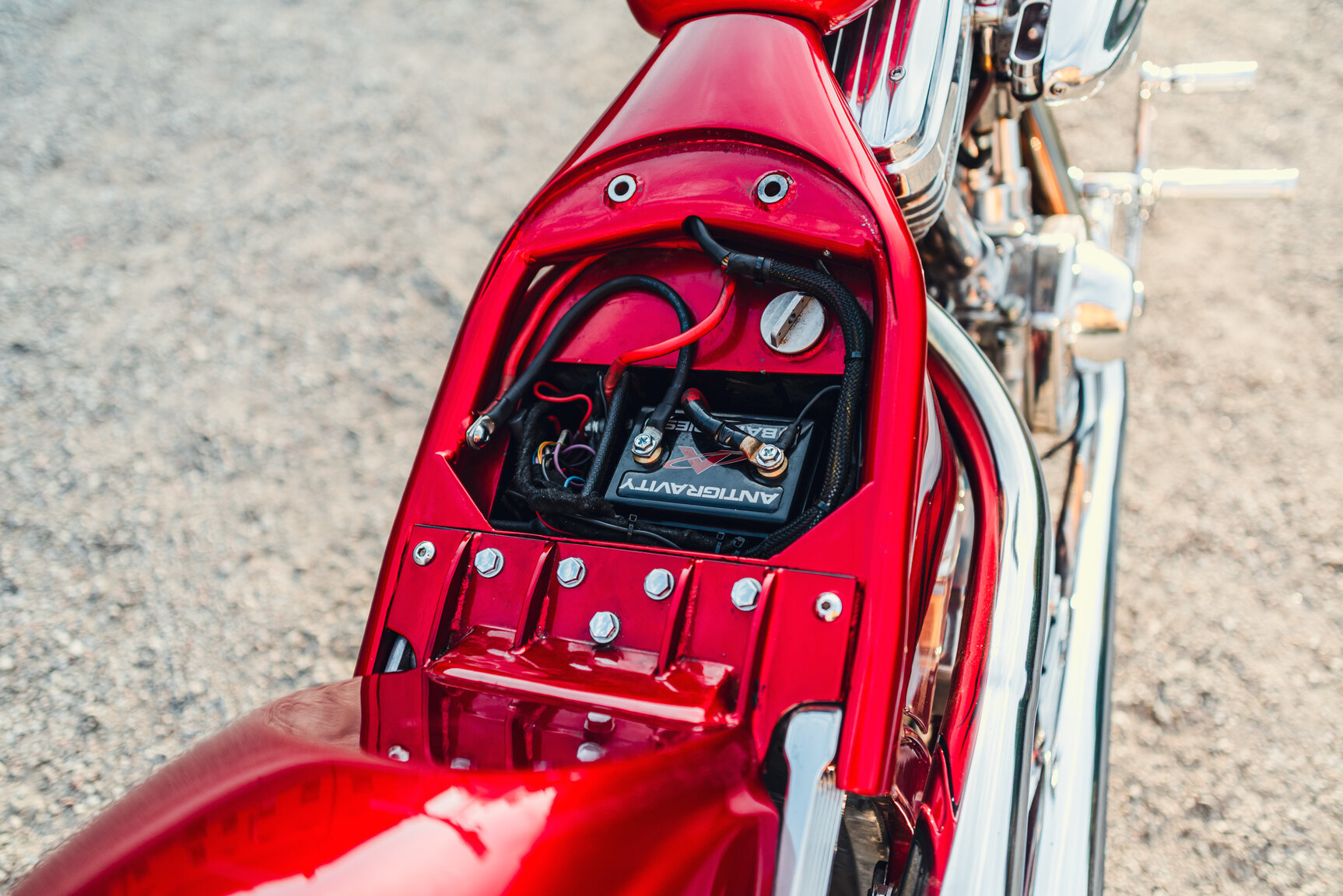 Exterior image of 2001 Unique Custom Cycles Red Inferno
