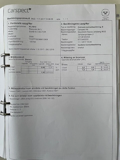 Dokumentation, 2008 SAAB 9-3 Vector 2.0T Cabriolet (33)