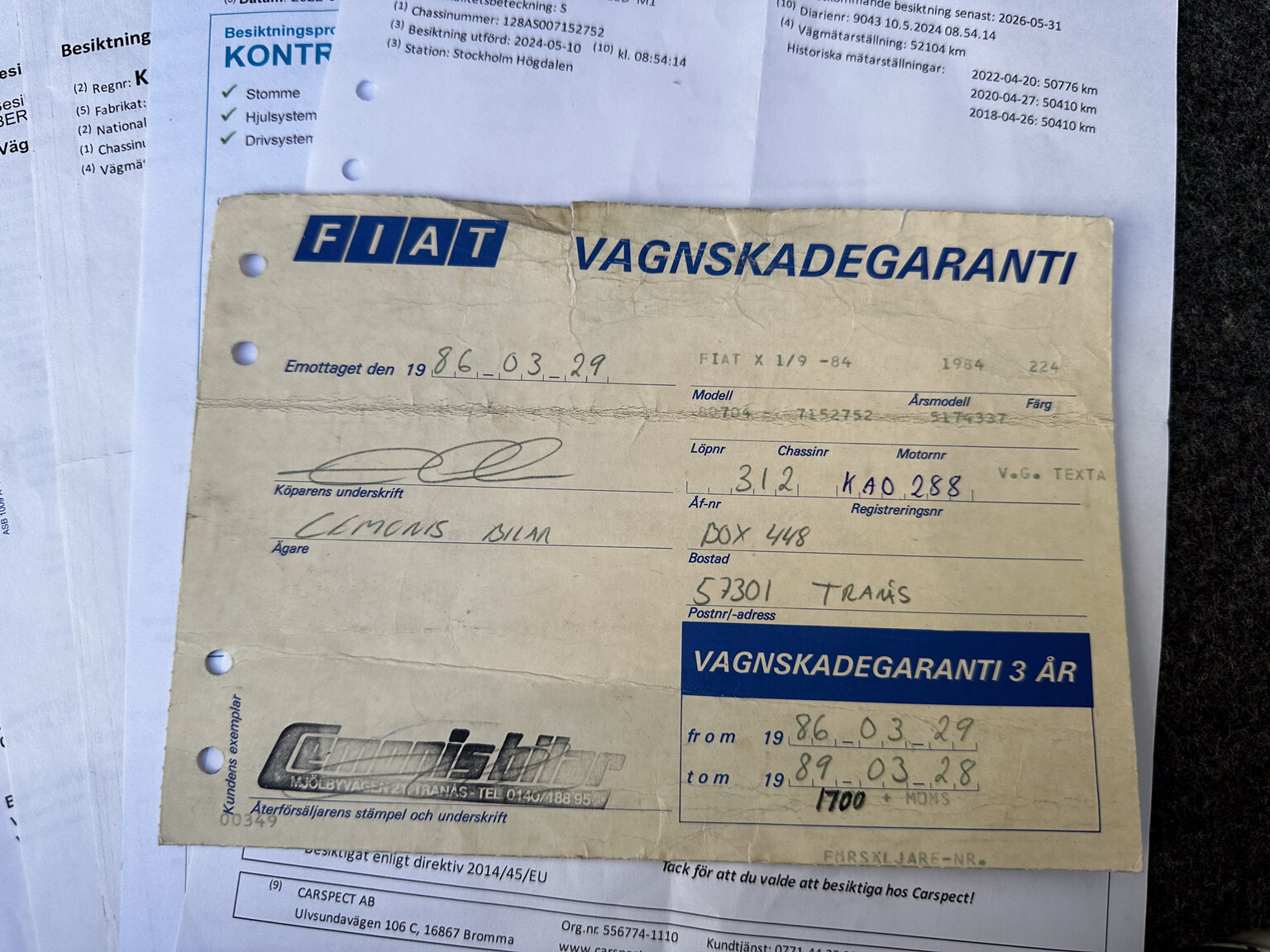 Documentation for 1984 Bertone X 1/9 (6)