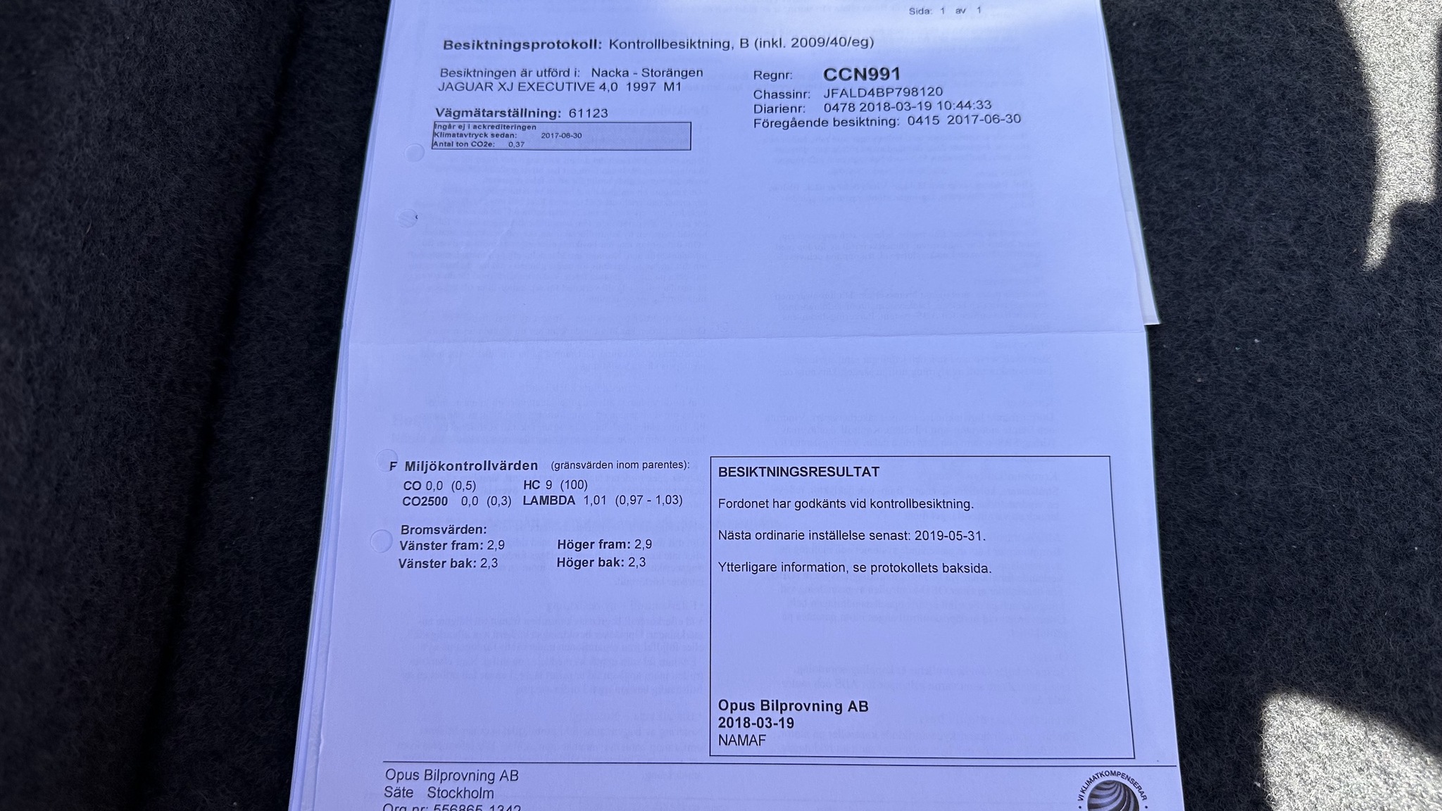 Dokumentation för 1997 Jaguar XJ 4.0 Executive