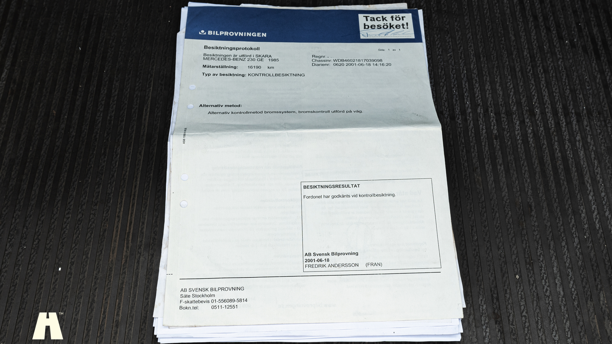 Dokumentation, 1985 Mercedes 230GE Cabrio