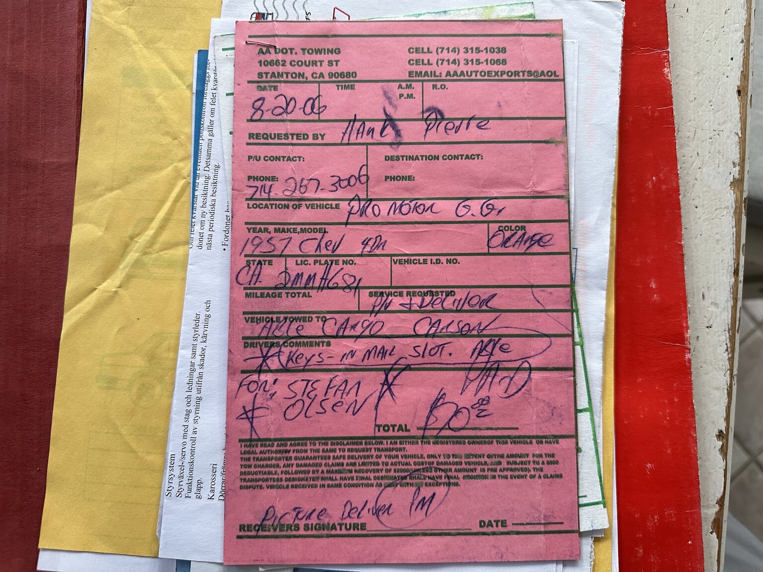 Dokumentation för 1957 Chevrolet Bel Air (9)