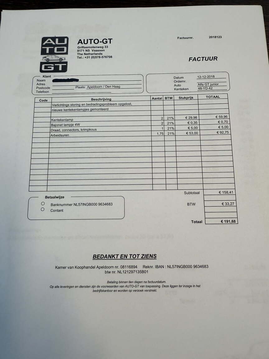 Documentation for 1974 Alfa Romeo GT 1600 Junior