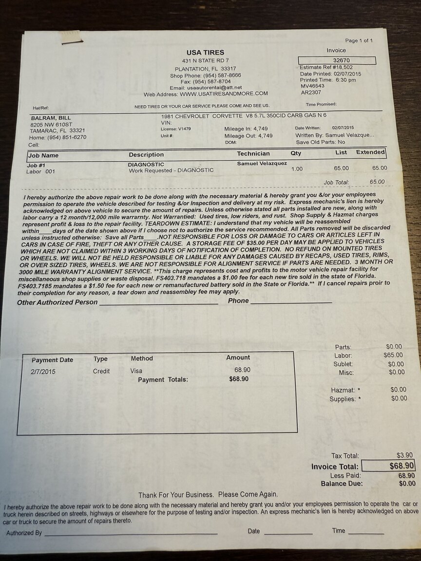 Dokumentation för 1981 Chevrolet Corvette (10)