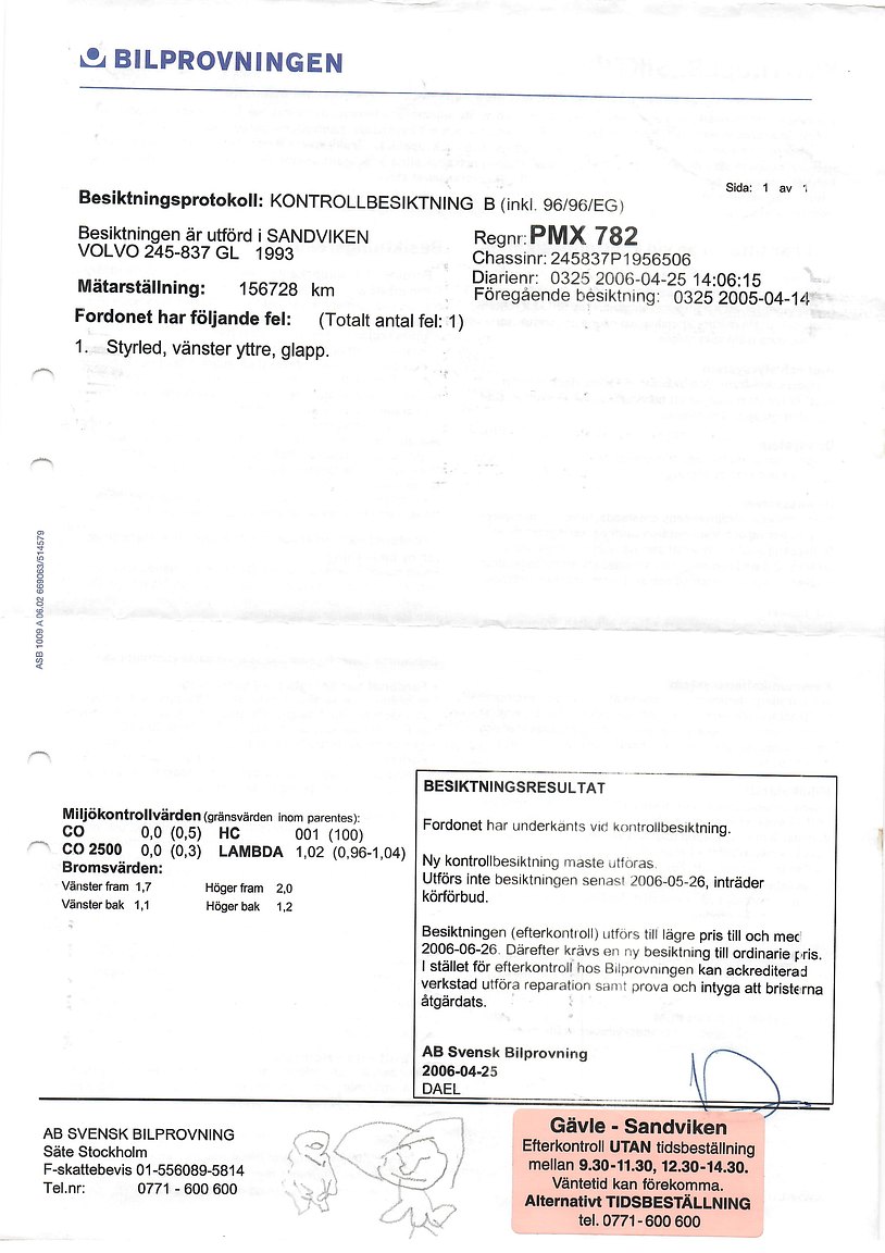 Dokumentation, 1993 Volvo 245 GL Classic "No Reserve Auction"