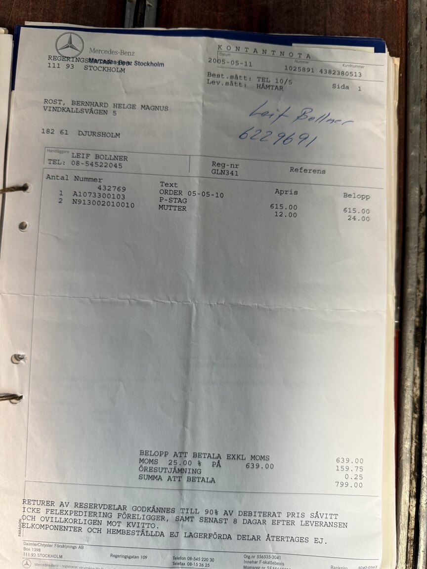 Documentation for 1967 Mercedes-Benz 230 Safari