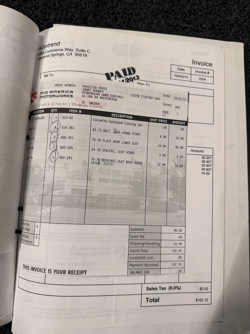 Dokumentation, 1971 Chevrolet Corvette Stingray Special 598 cui V8 795 hk (108)