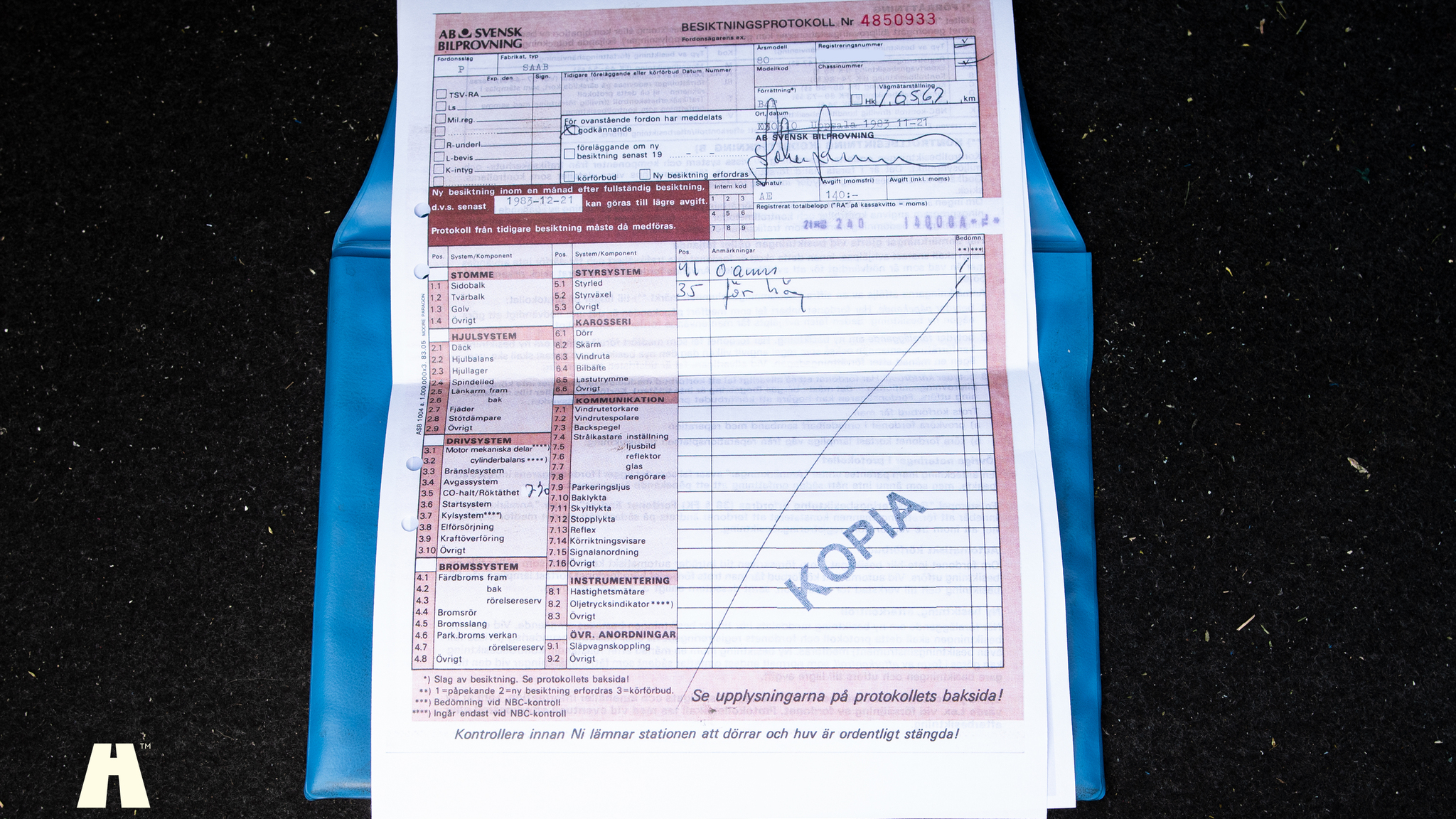 Documentation for 1980 Saab 99 Turbo unikum