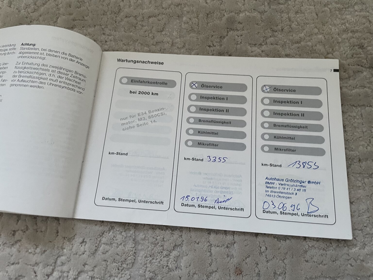 Documentation for 1995 BMW 328 iA Convertible