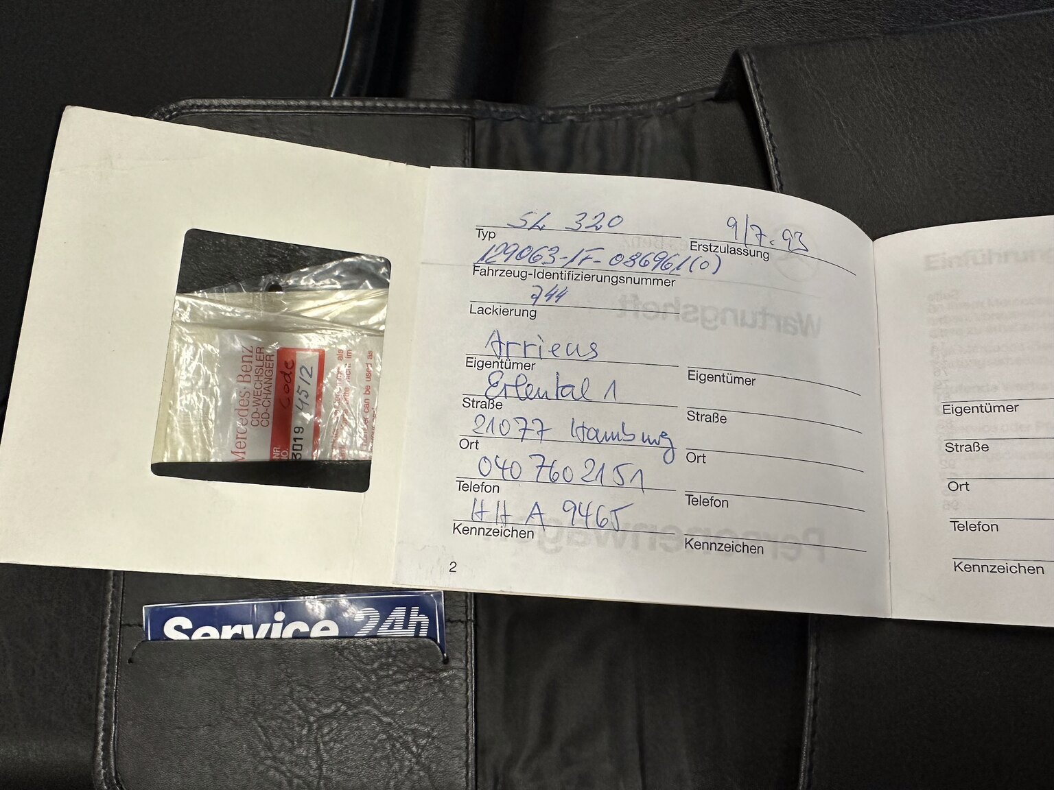 Dokumentation för 1993 Mercedes-Benz SL 320 (3)