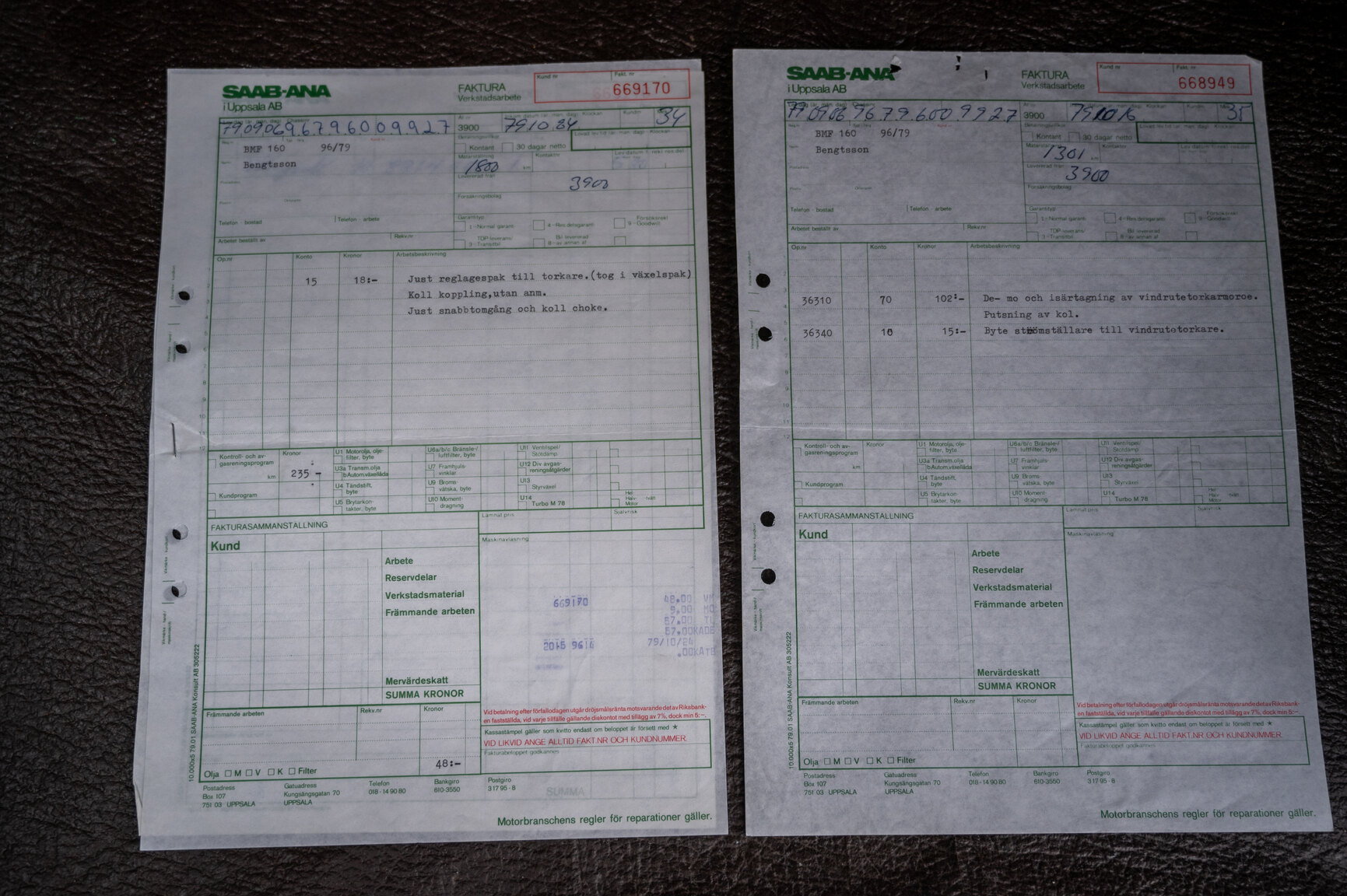 Documentation for 1979 Saab 96 GL