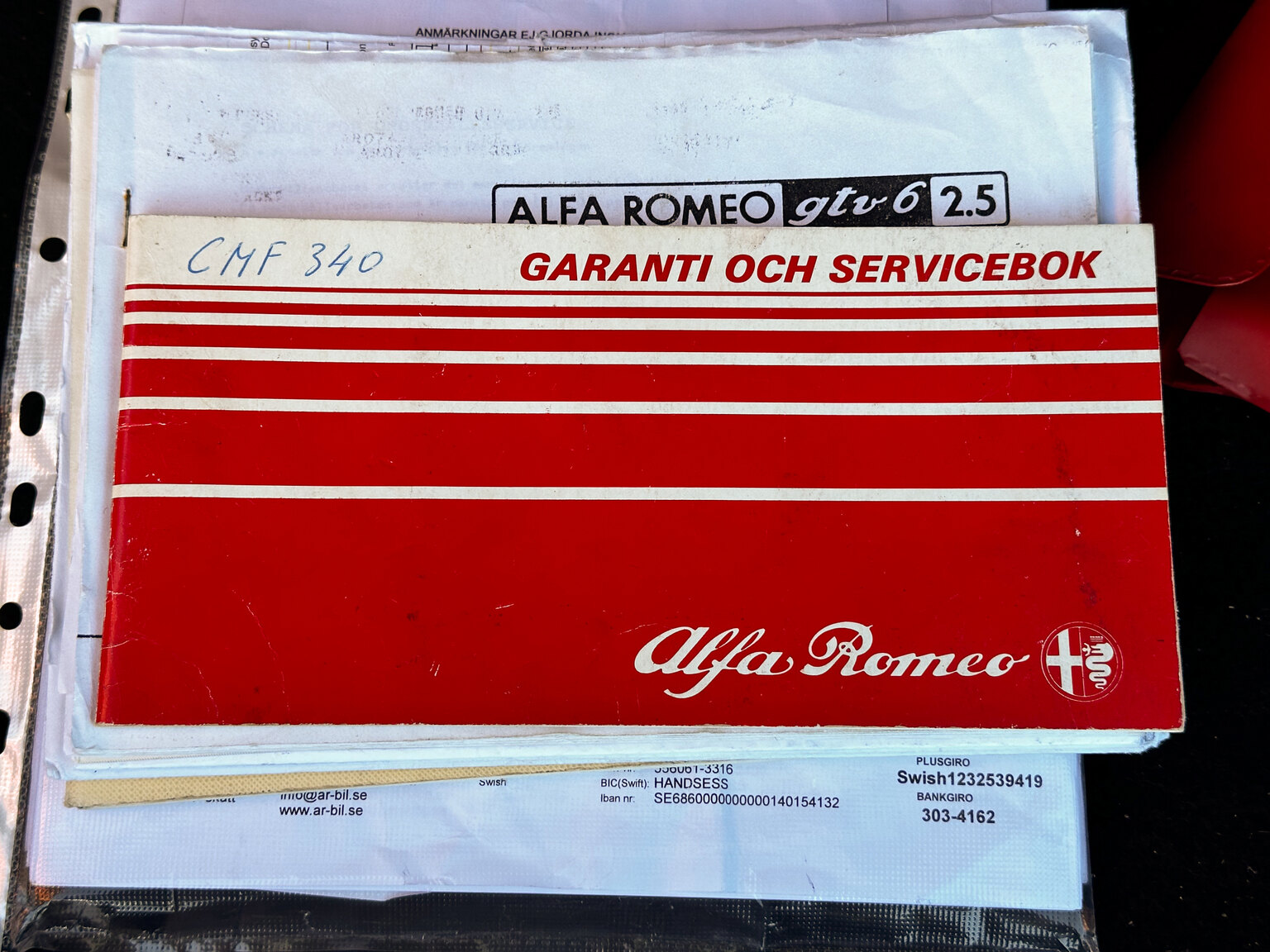 Documentation for 1985 Alfa Romeo GTV 6 2.5