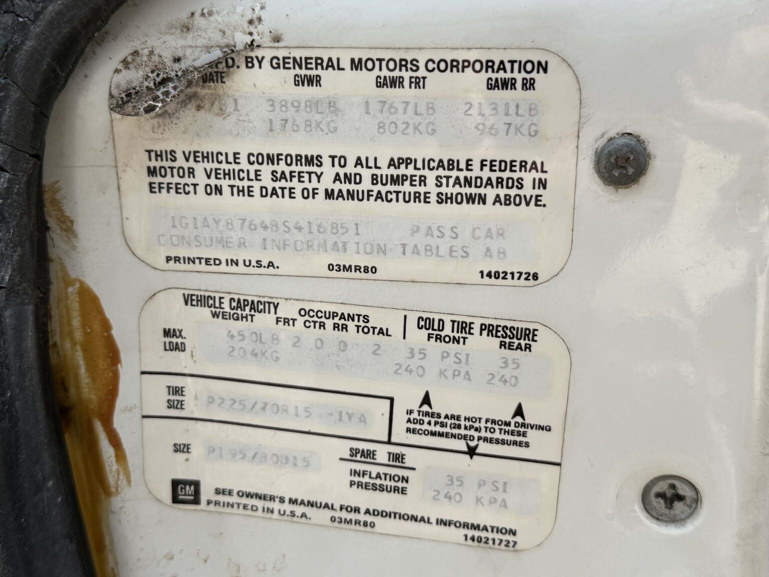 Dokumentation för 1981 Chevrolet Corvette (1)
