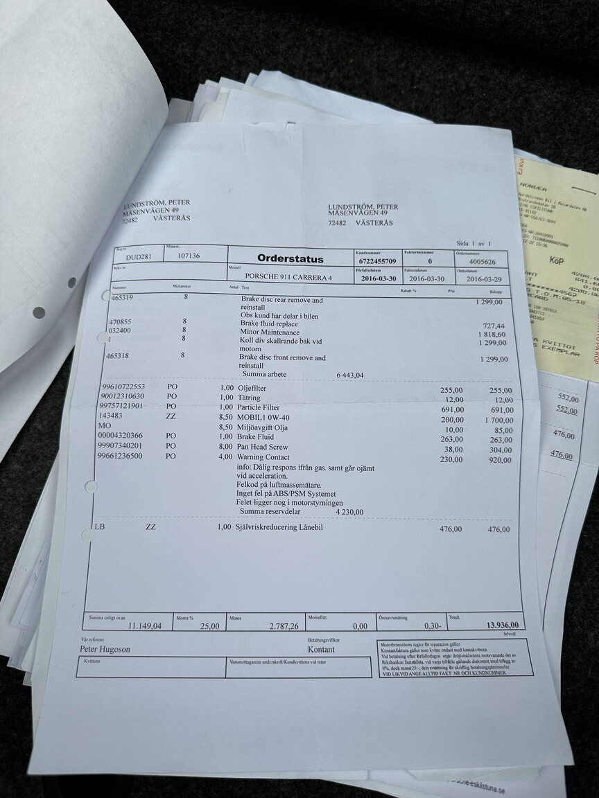 Documentation for 1999 Porsche 911 Carrera 4