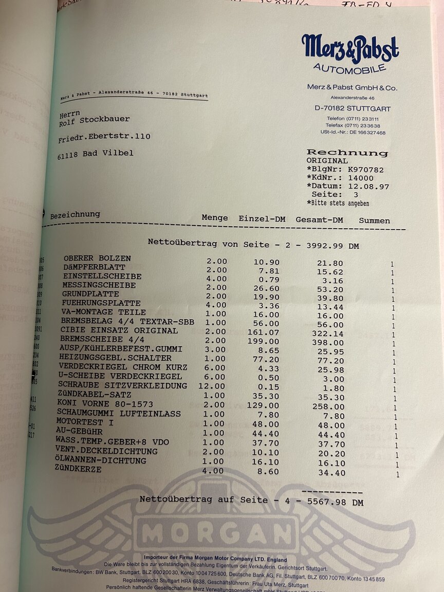 Documentation for 1983 Morgan 4/4