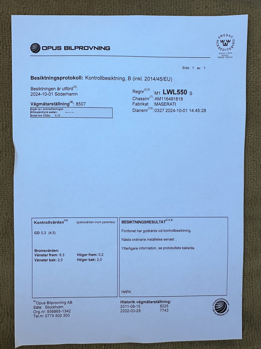 Documentation for 1973 Maserati Indy