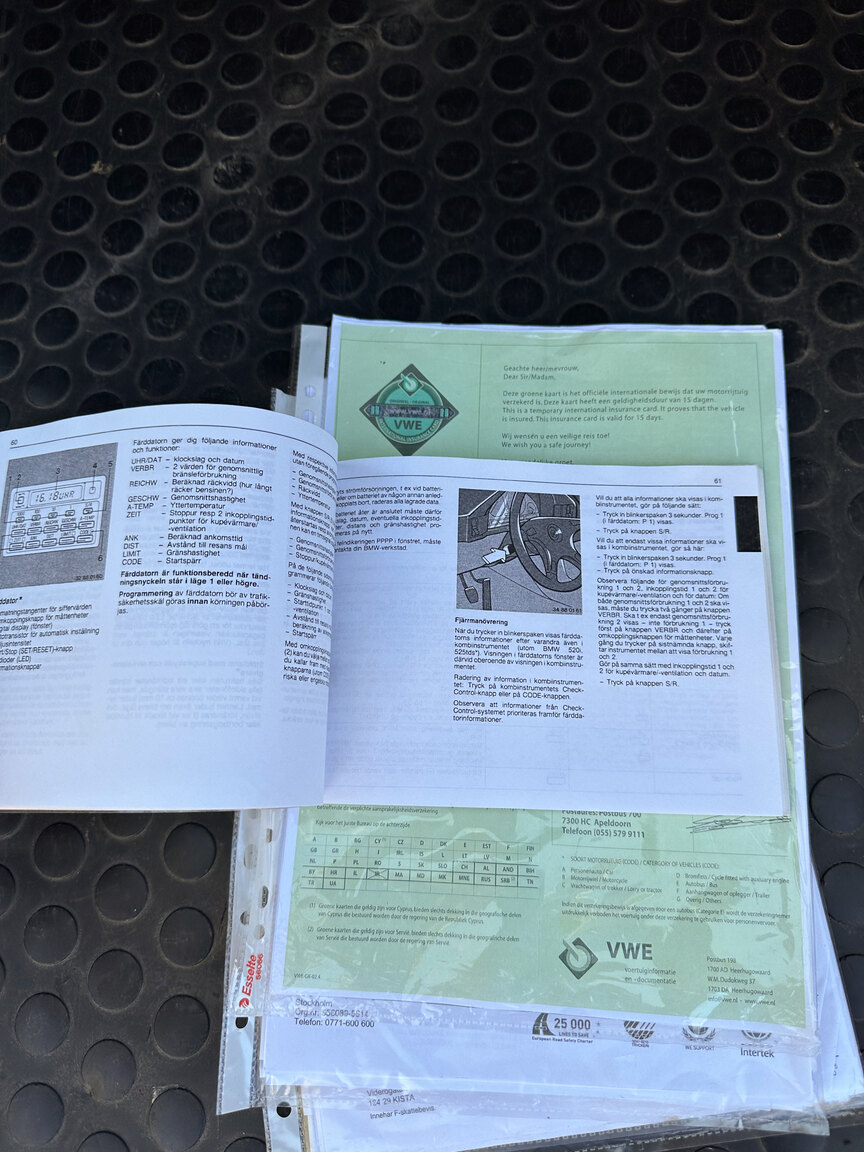 Dokumentation för 1994 BMW 520i E34