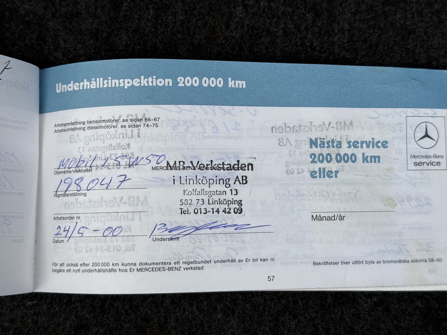 Documentation for 1989 Mercedes-Benz 190 E