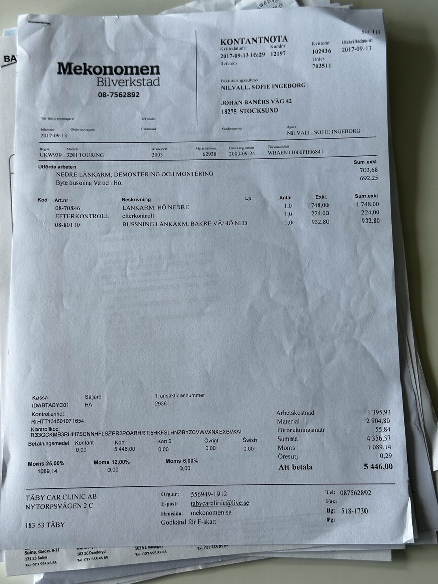 Documentation for 2003 BMW 320i Touring