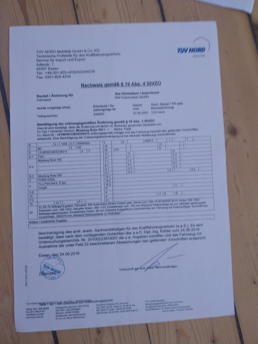 Documentation for 2013 Ford Mustang Boss 302