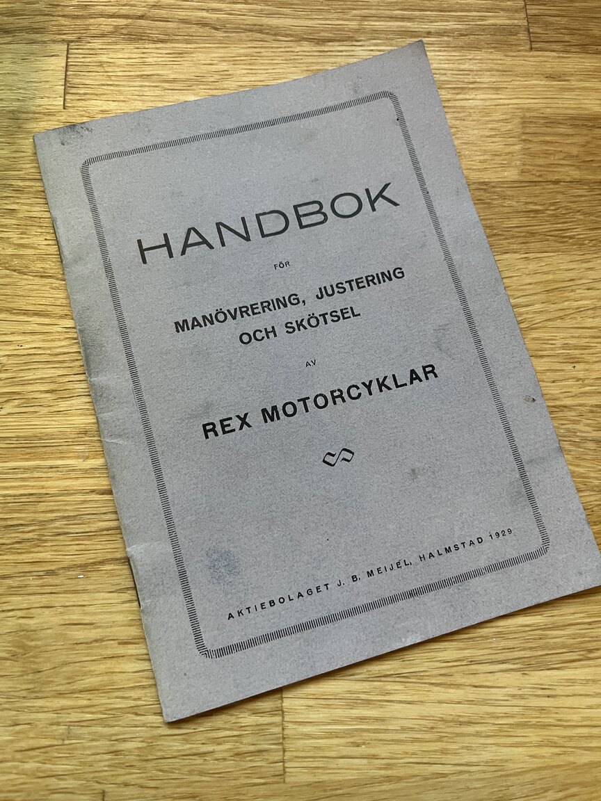 Dokumentation för 1929 REX 500cc