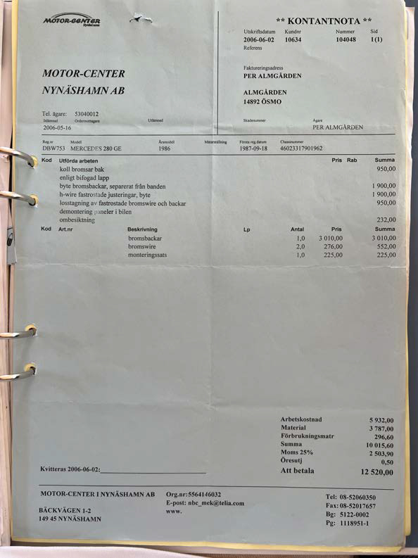 Dokumentation, 1986 Mercedes 280 GE (51)