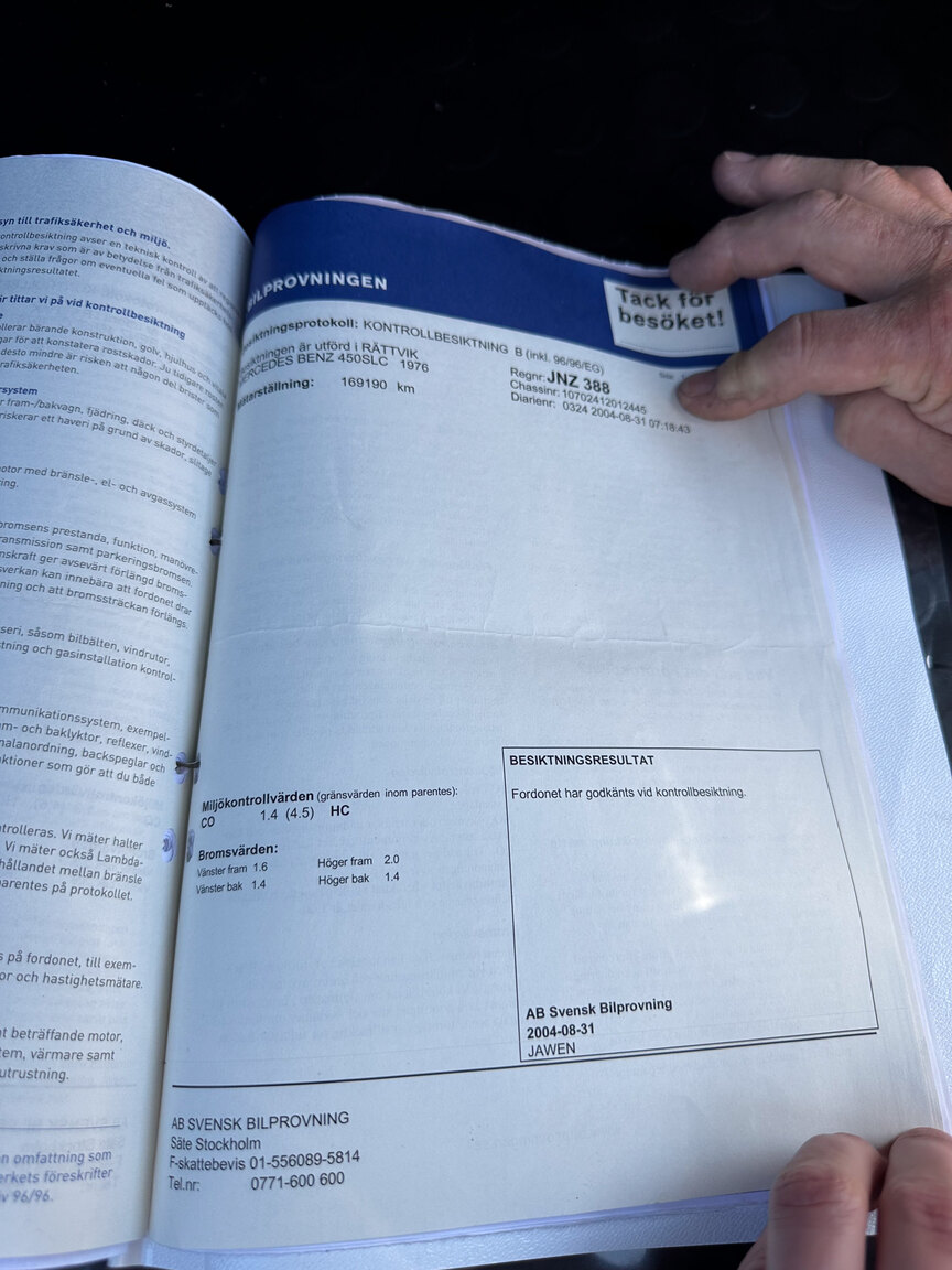 Documentation for 1976 Mercedes-Benz 450 SLC (13)