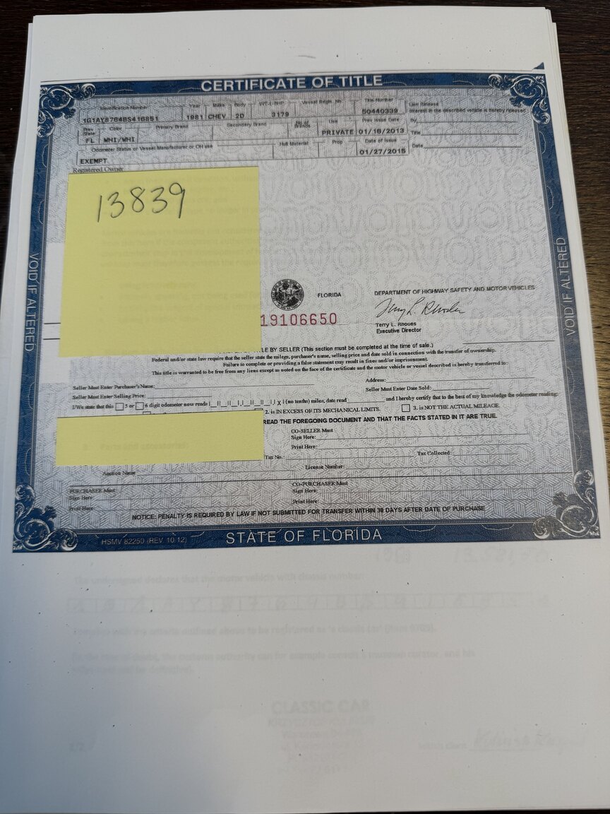 Dokumentation för 1981 Chevrolet Corvette (3)