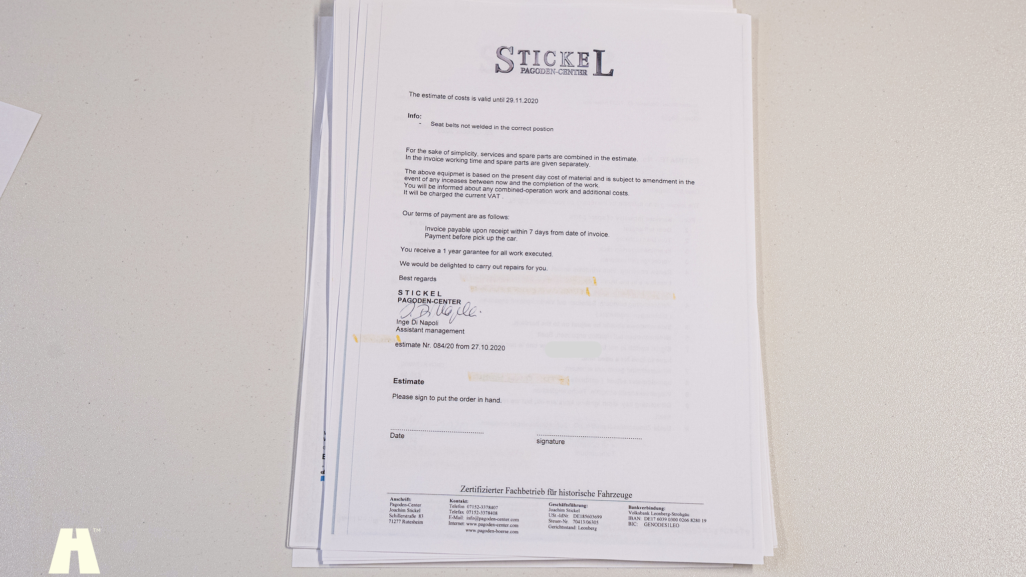 Dokumentation för 1970 Mercedes 280 SL Pagoda (67)