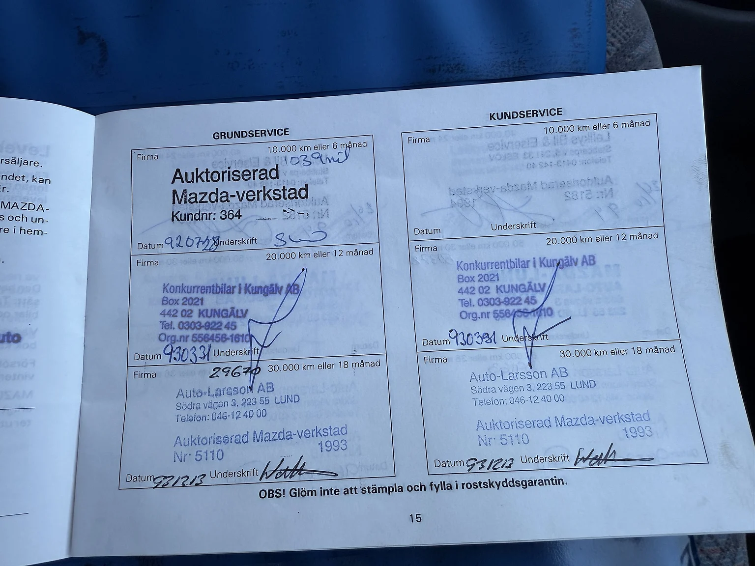 Documentation for 1992 Mazda 626 Hatchback 2.5 V6 Automatic (8)