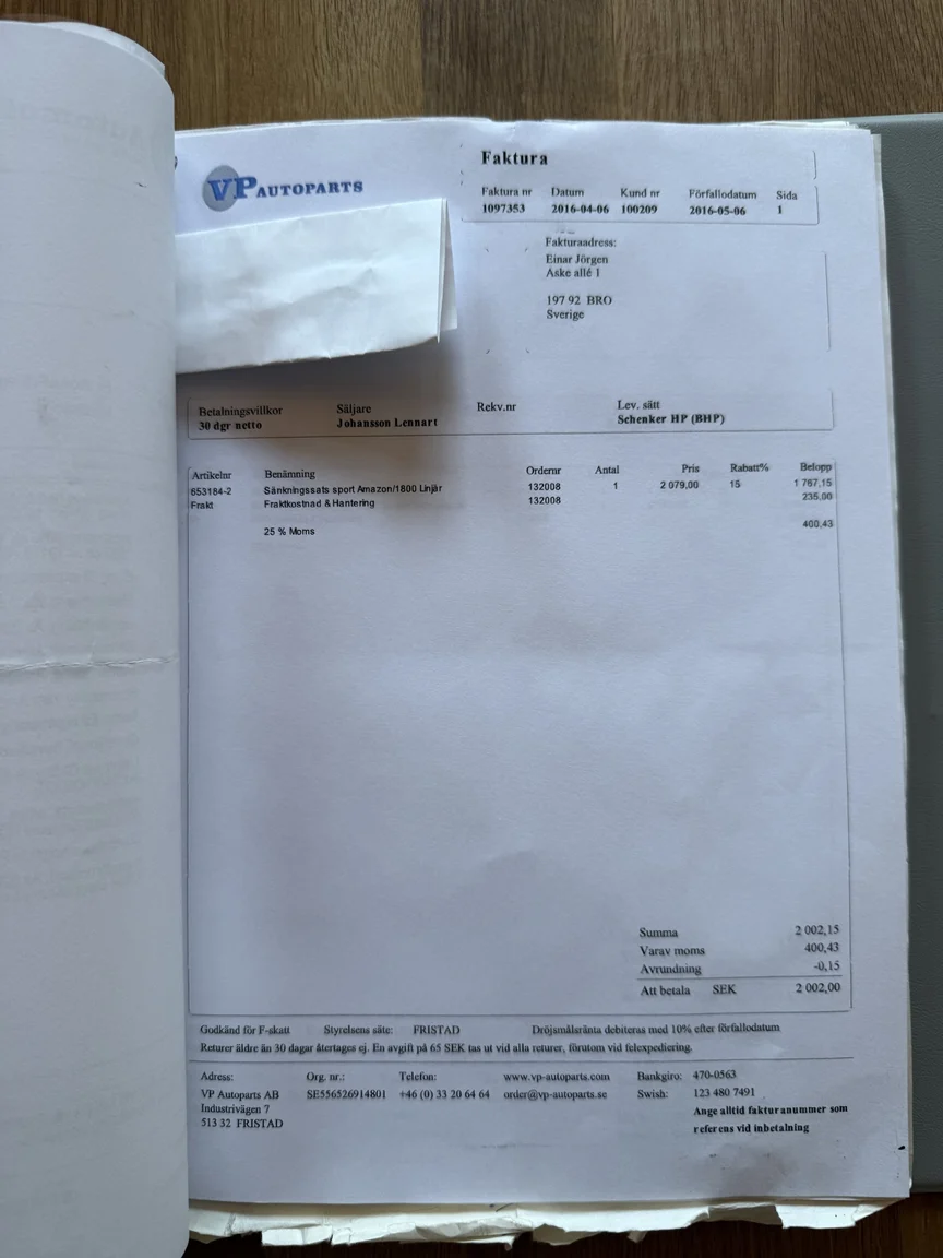 Documentation for 1970 Volvo Amazon (9)