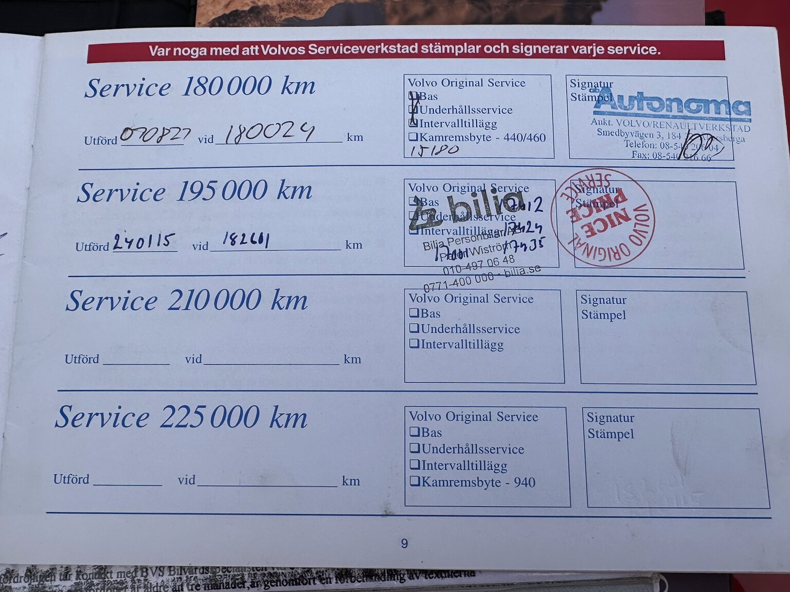 Dokumentation för 1997 Volvo 850 R