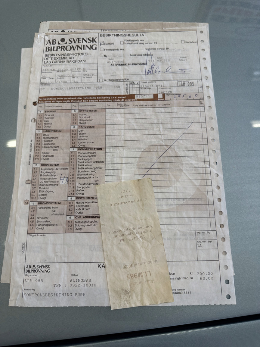 Dokumentation för 1951 Jaguar XK 120