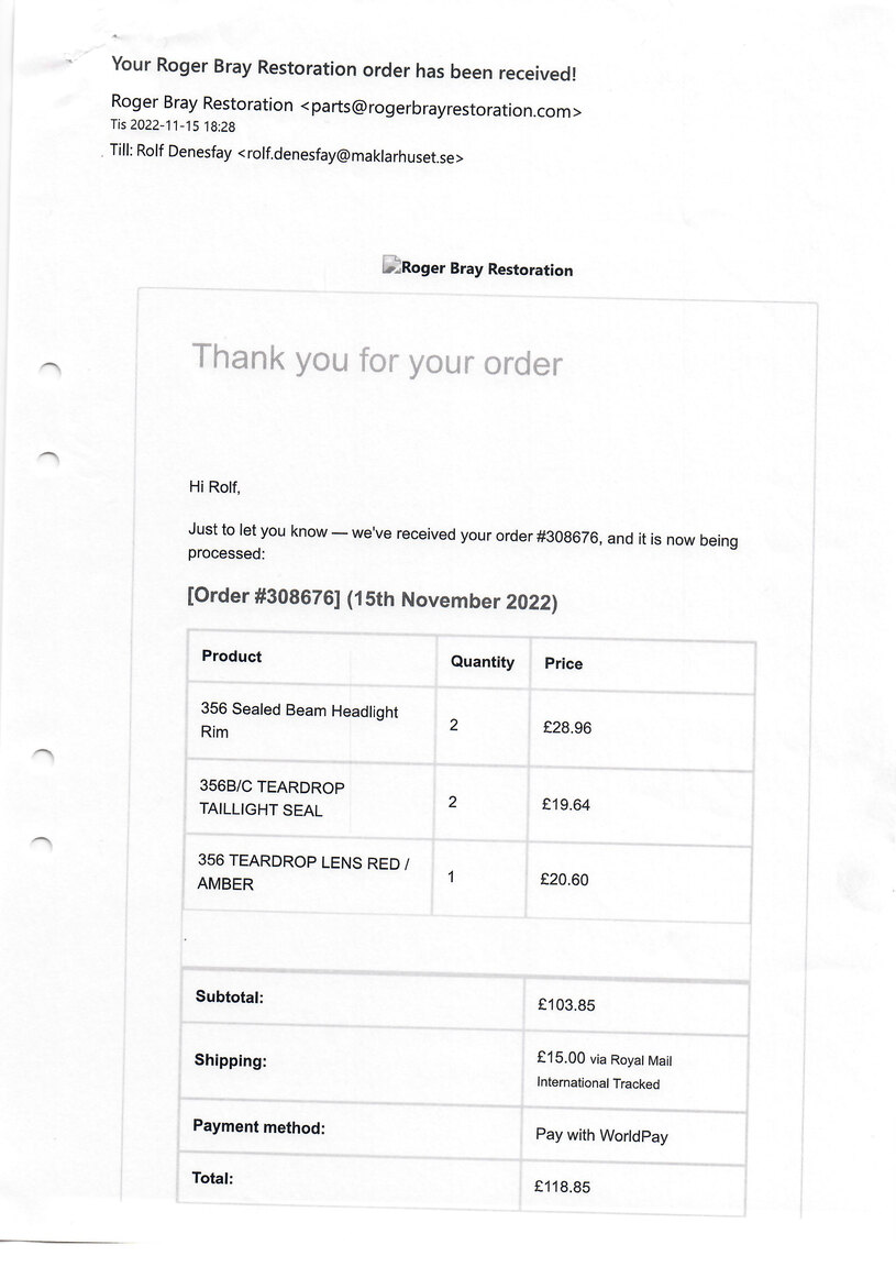 Dokumentation för 1964 Porsche 356 C (3)