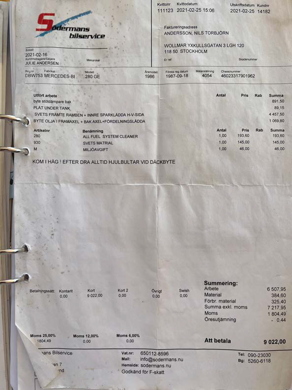Dokumentation, 1986 Mercedes 280 GE (30)