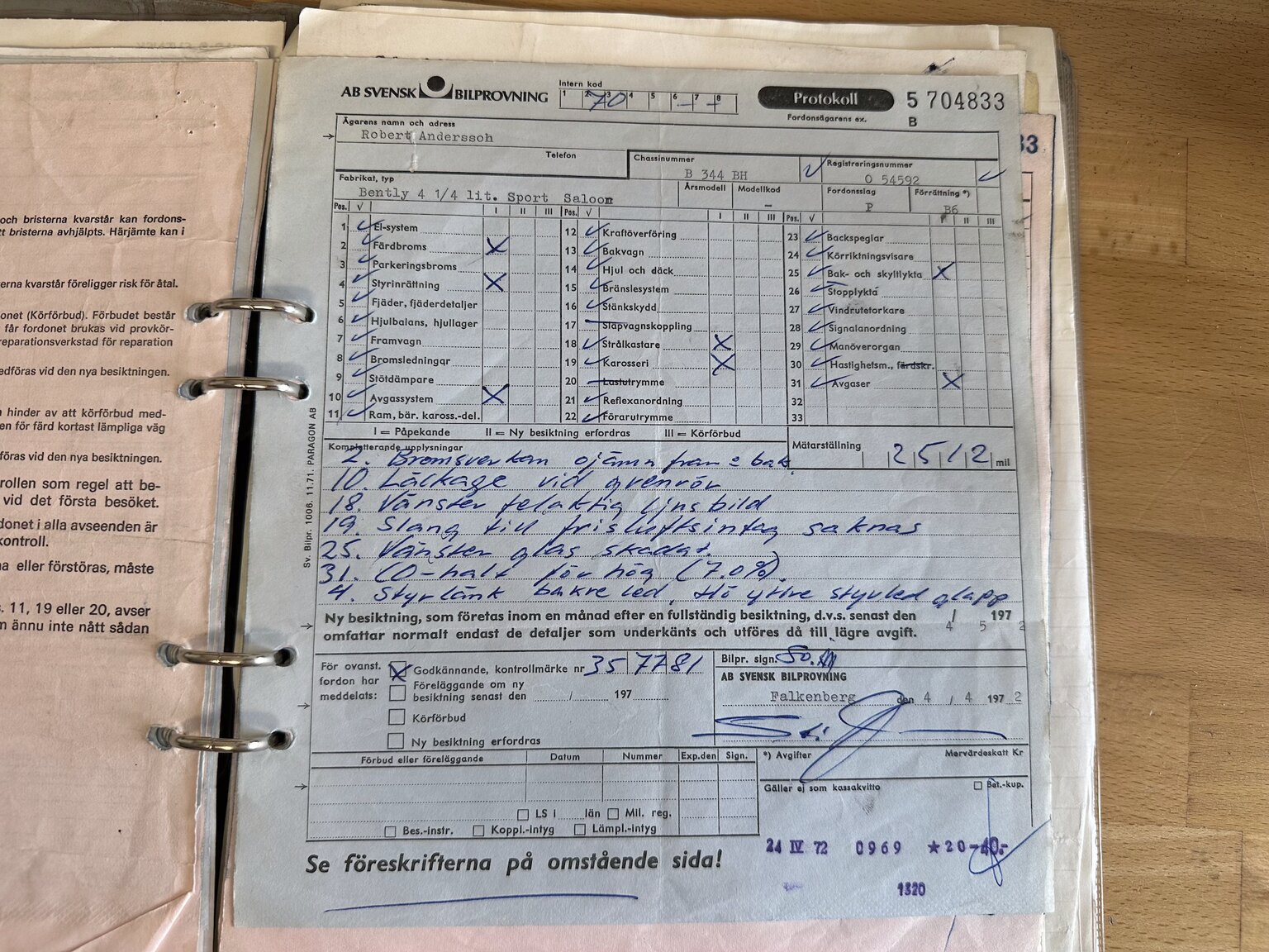 Documentation for 1947 Bentley Mark IV Sport Saloon