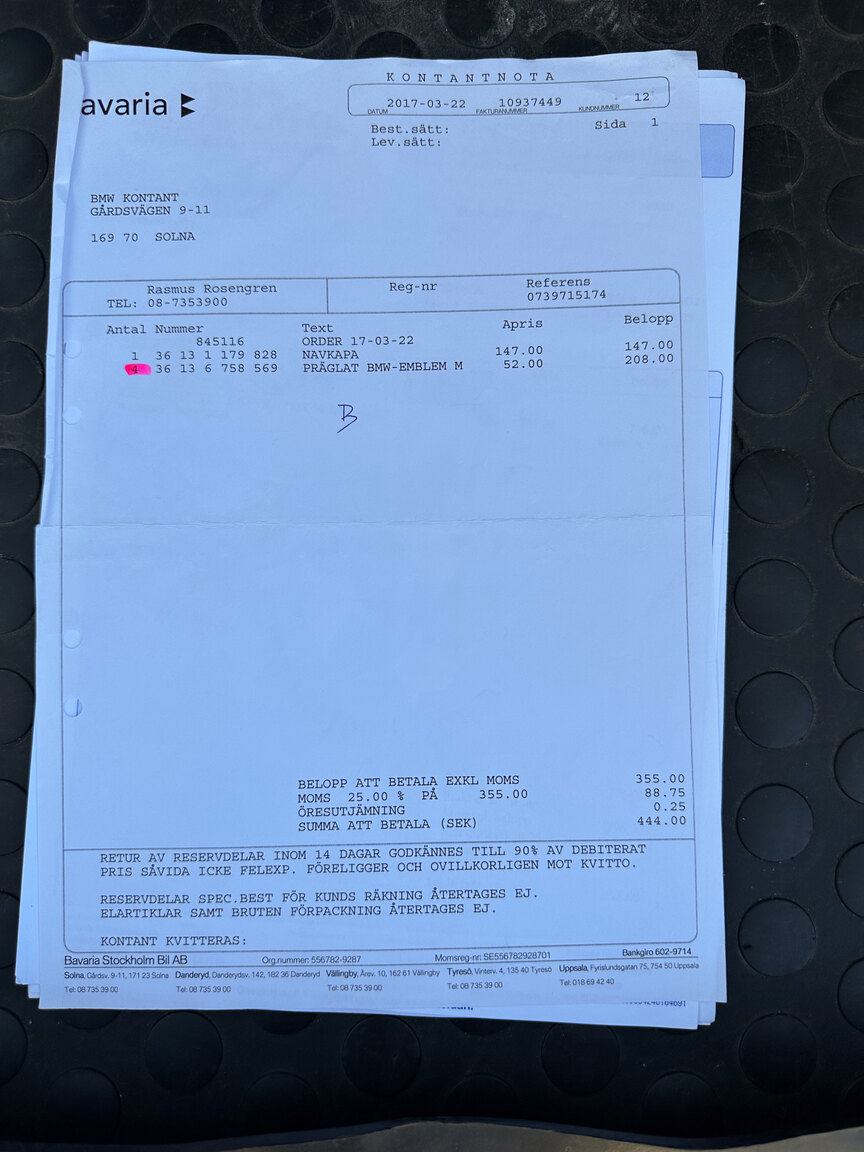 Dokumentation för 1994 BMW 520i E34