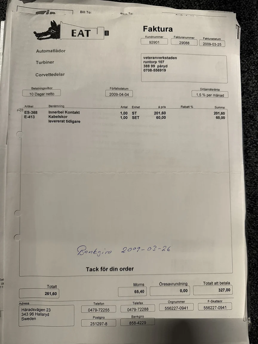 Dokumentation, 1974 Chevrolet Corvette Stingray