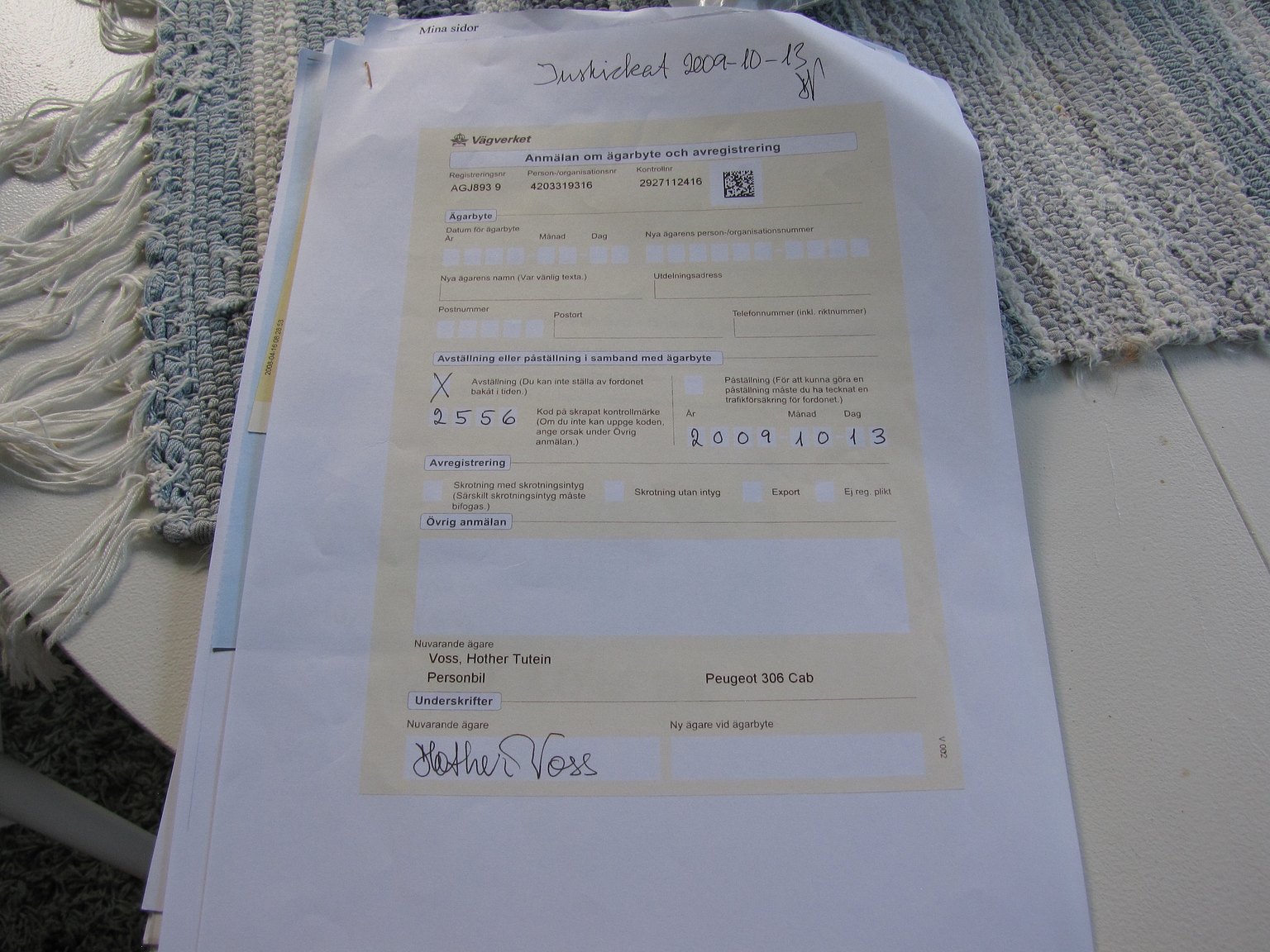 Documentation for 1999 Peugeot 306 Cabriolet 2.0 Manuell