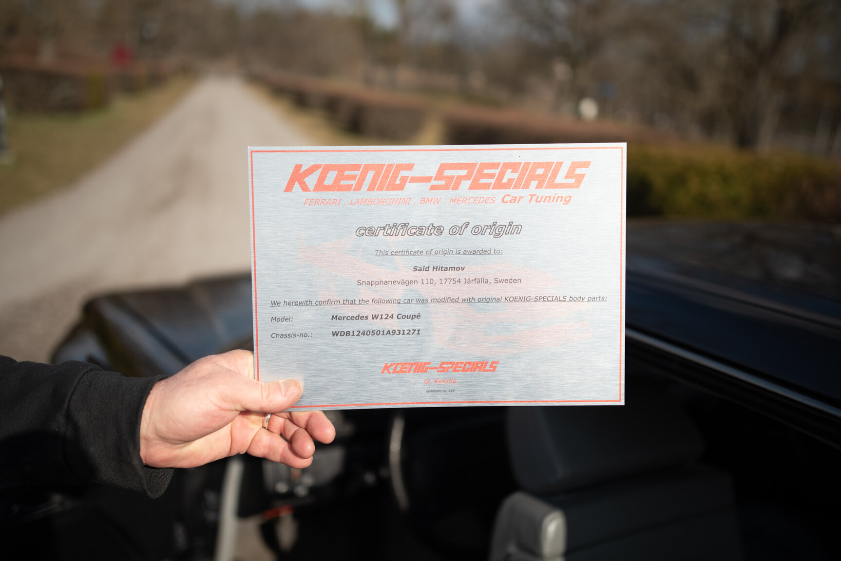 Documentation for 1989 Mercedes-Benz 300 CE Koenig Specials
