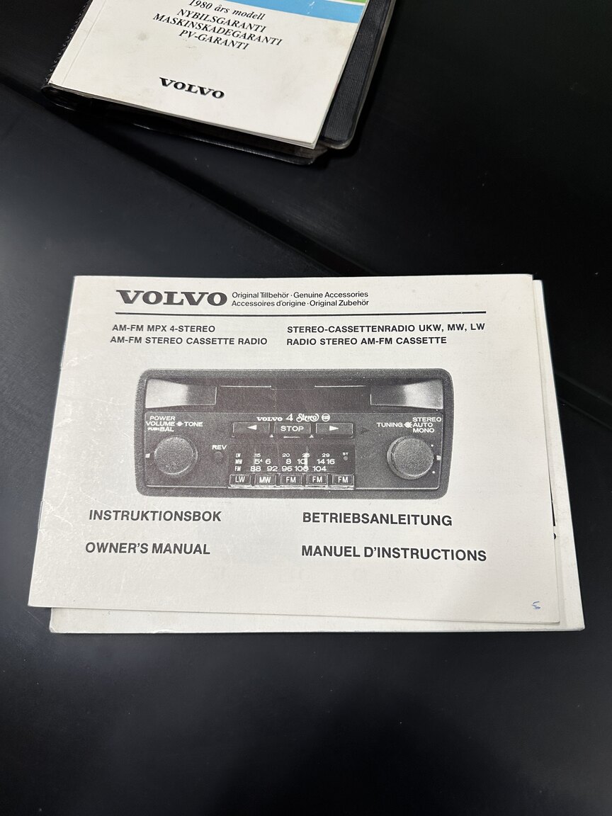 Dokumentation för 1980 VOLVO 240 V8