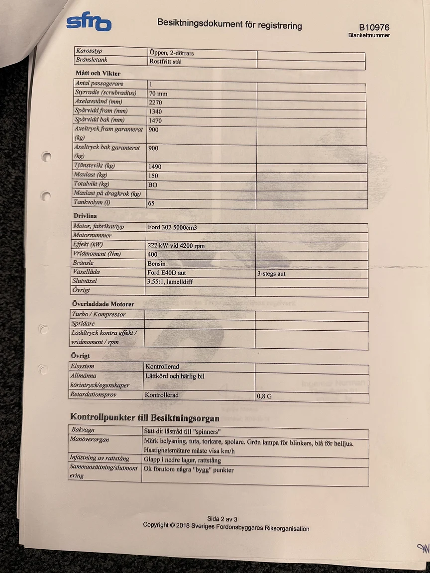 Dokumentation, 2018 Superformance Cobra (2)