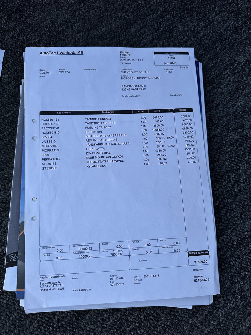 Dokumentation för 1957 Chevrolet Bel Air Sport Coupé (13)