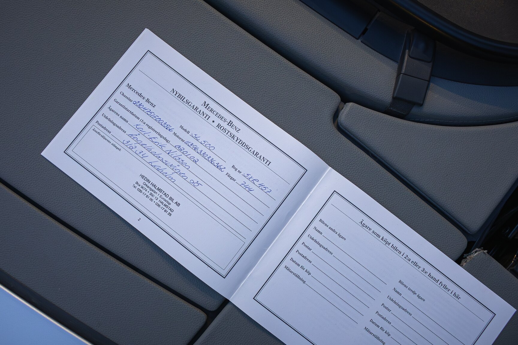 Dokumentation för 2002 Mercedes-Benz SL 500