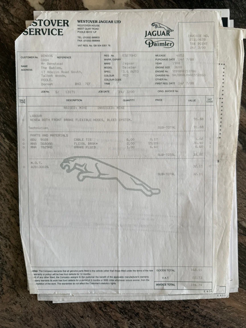 Documentation for 1988 Daimler Six (31)