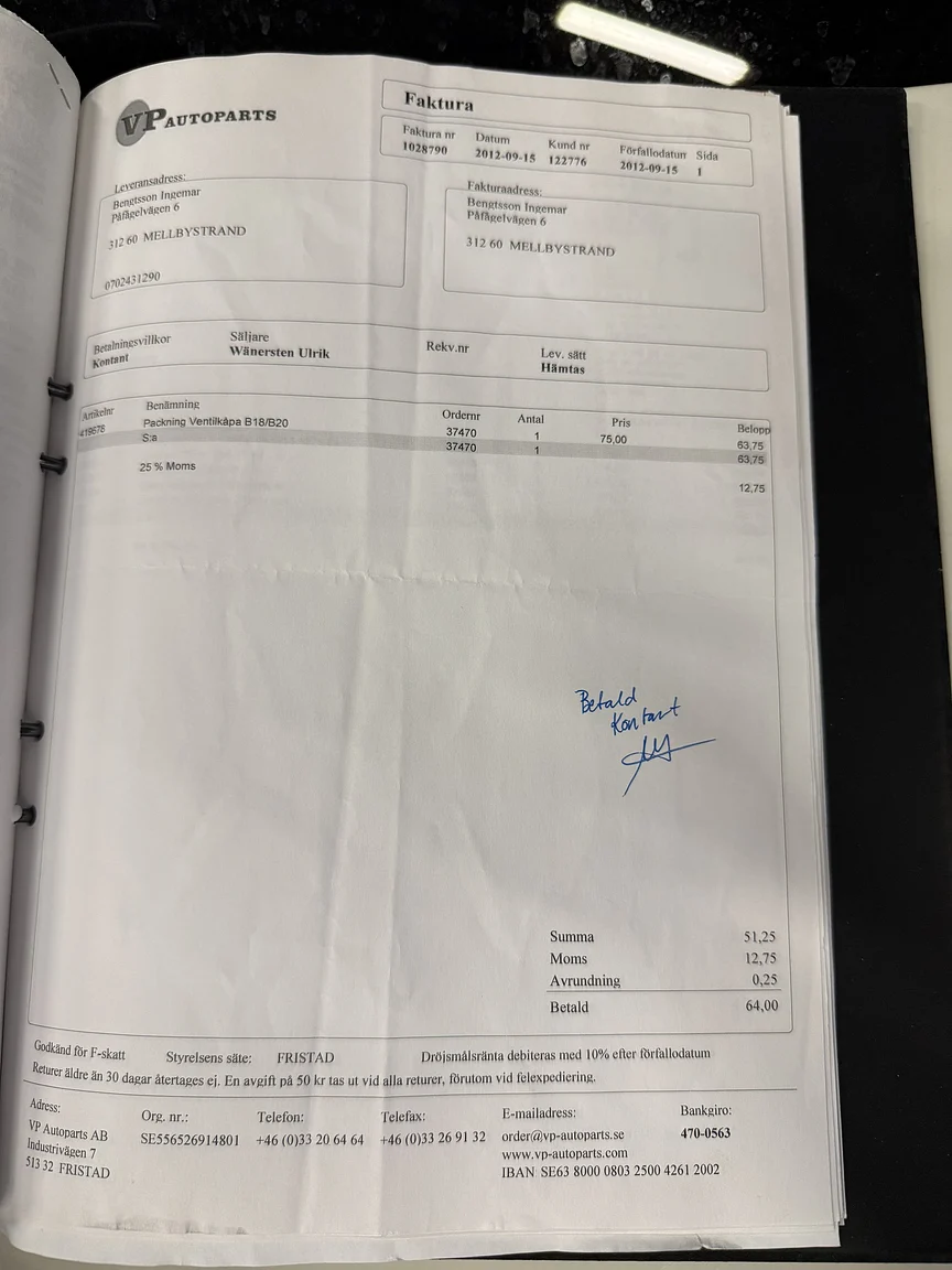 Dokumentation för 1961 Volvo PV544C Sport (35)