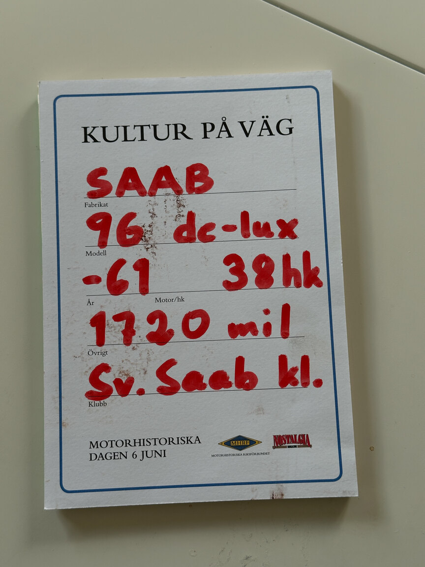 Dokumentation, 1961 SAAB 96 De Luxe 