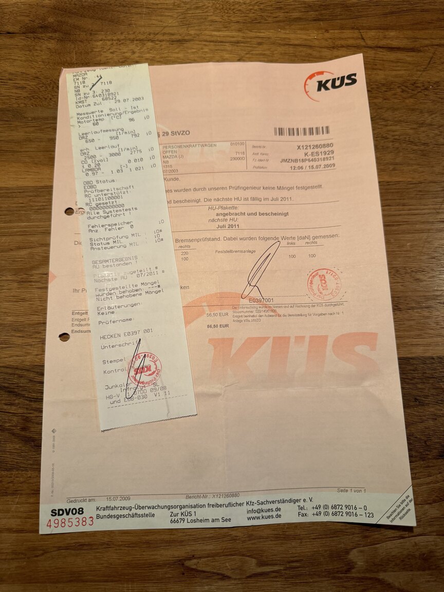 Dokumentation för 2004 Mazda MX-5