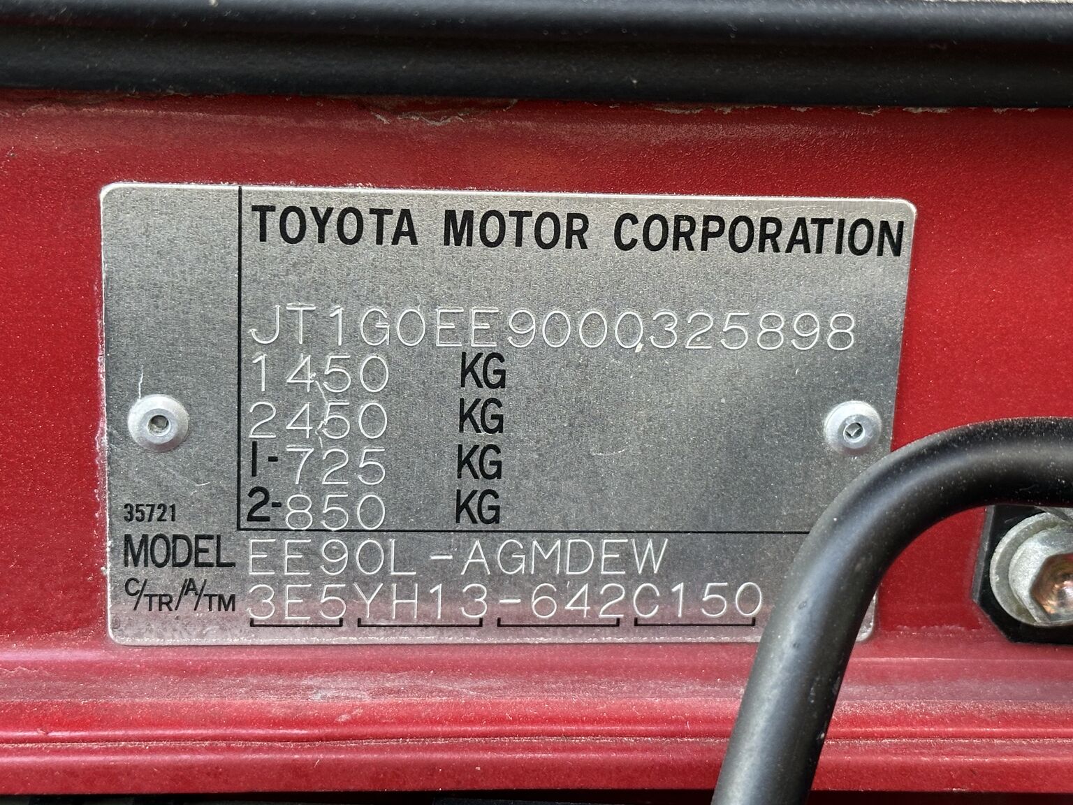 Image of 1991 Toyota Corolla 1300 XLI mechanics