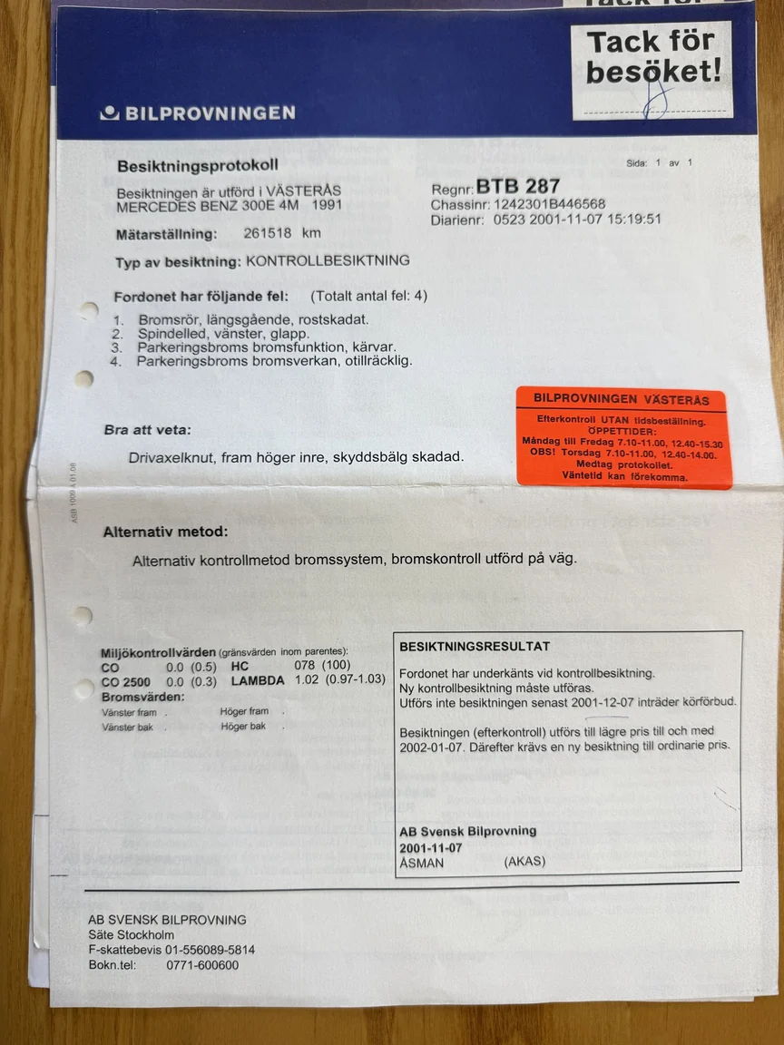 Dokumentation, 1991 Mercedes-Benz 300 E 4MATIC (8)